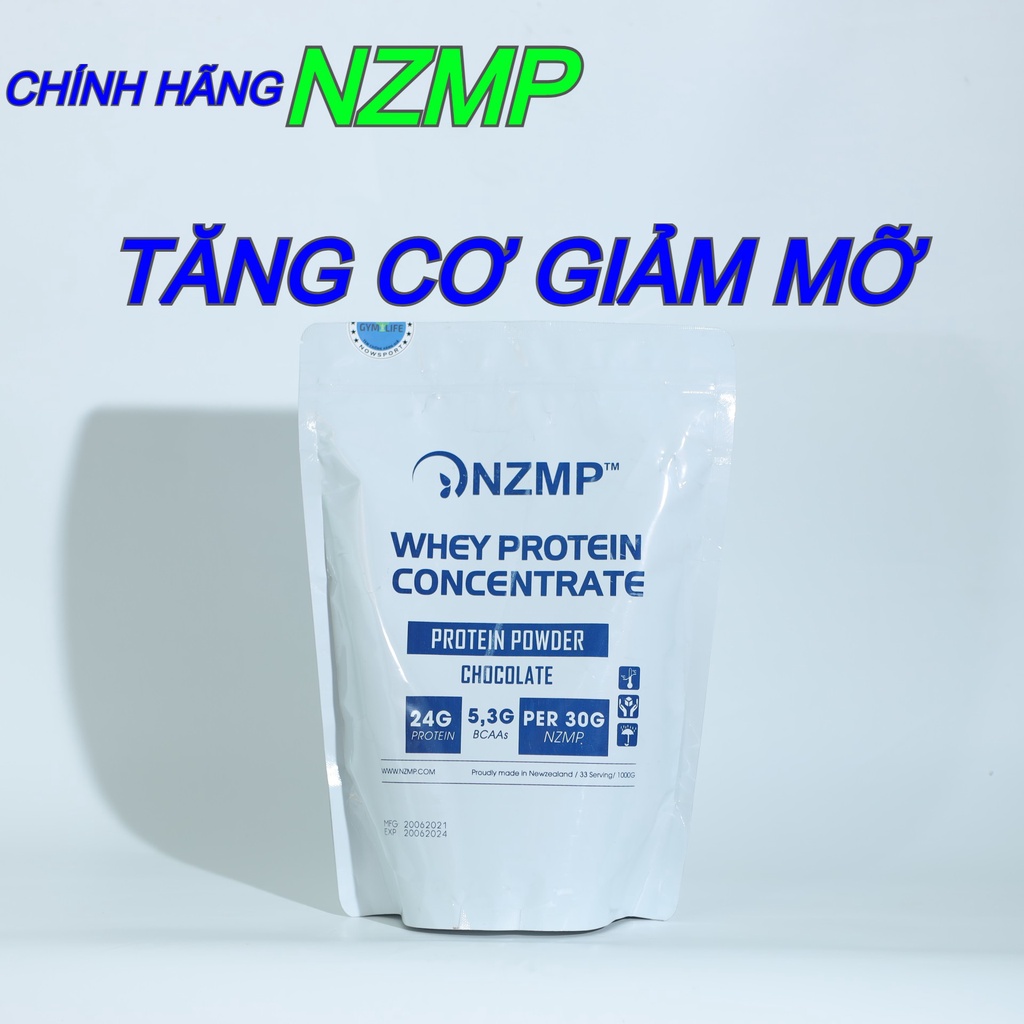 [ CHÍNH HÃNG  ] 1KG WHEY PROTEIN CONCENTRATE 80% NZMP - Tăng Cơ Giảm Mỡ - Hấp Thu Nhanh