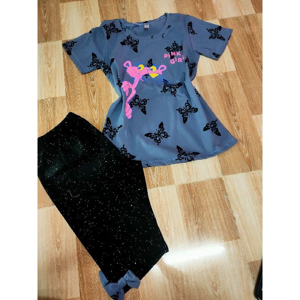 Bộ cho bé gái thun cotton 100% size đại