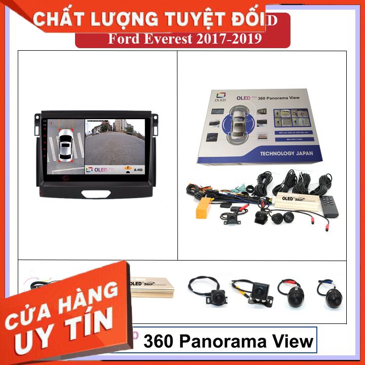 CAMERA 360 ĐỘ OLED Pro AHD cho xe FORD EVEREST 2017-2019 - Tặng 1xCam Lùi Siêu Nét ,1x vorcher của shop - Tặng 1xCam Lùi