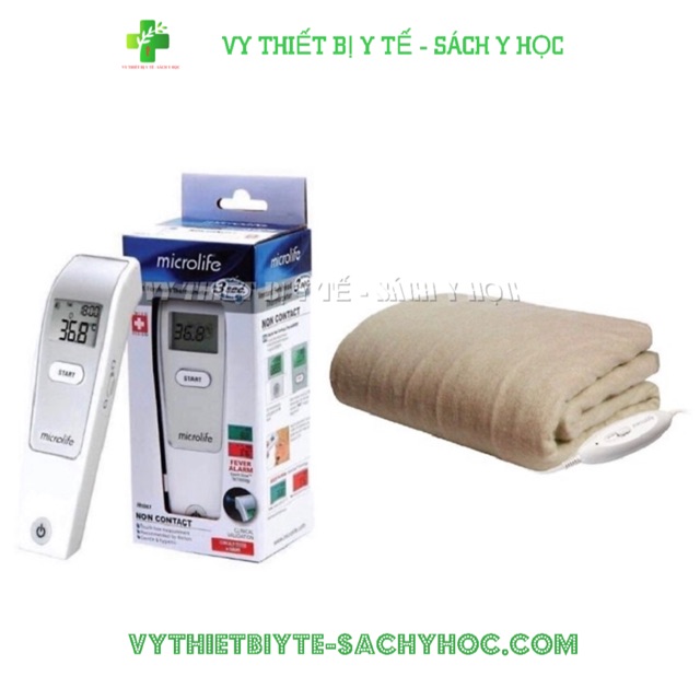 Combo Nhiệt kế hồng ngoại đo trán Microlife FR1MF1 tặng Chăn sưởi điện