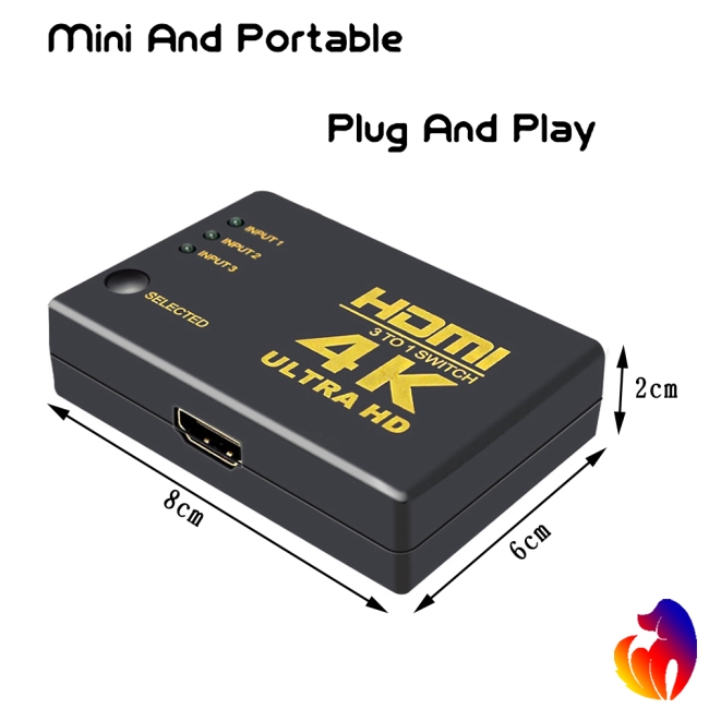 Đầu chuyển đổi HDMI 4Kx2K Ultra HD HDMI 3 cổng 4K*2K DVD HDTV Xbox PS3 PS4