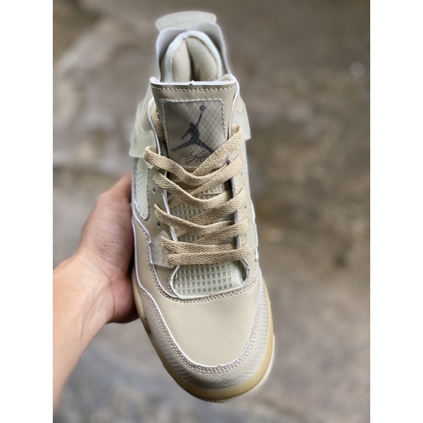 hàng đẹp có sẵn Giày thể thao nam nữ Jordan 4 off white sữa