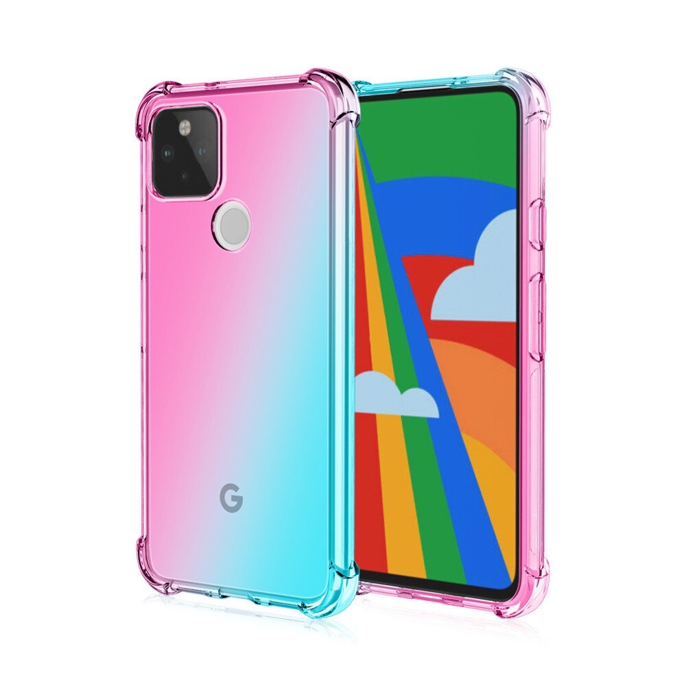 Ốp điện thoại silicon TPU mềm trong suốt chống rơi màu gradient cho Google Pixel 6 5 XL 5A 4A 5G 4 4XL