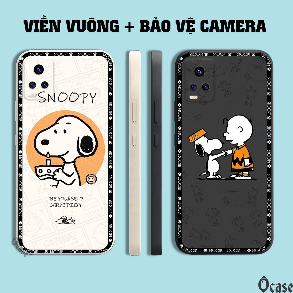 Ốp lưng Vivo V20 / S7 / S9 in hình chú chó dễ thương cạnh viền vuông có bảo vệ camera