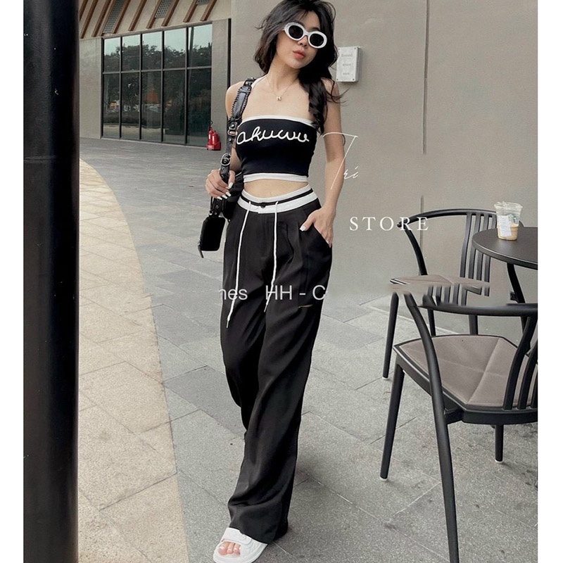 Set Bộ Thể Thao Áo Quây Mix Quần Dài SB2082-Violet