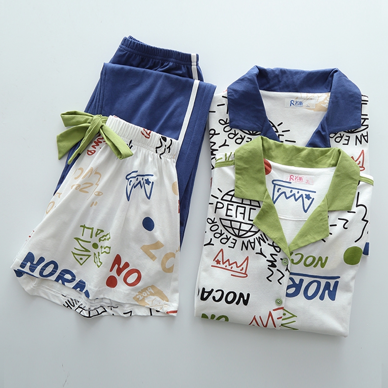 Bộ Đồ Ngủ Cotton Ngắn Tay Xinh Xắn Dành Cho Các Cặp Đôi | BigBuy360 - bigbuy360.vn