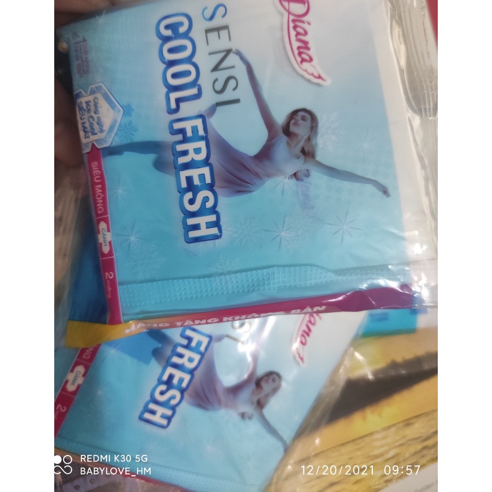 ( Combo 5 gói ) - Băng vệ sinh Diana SenSi Cool Fresh siêu mỏng cánh (gói 2 miếng), hàng KM