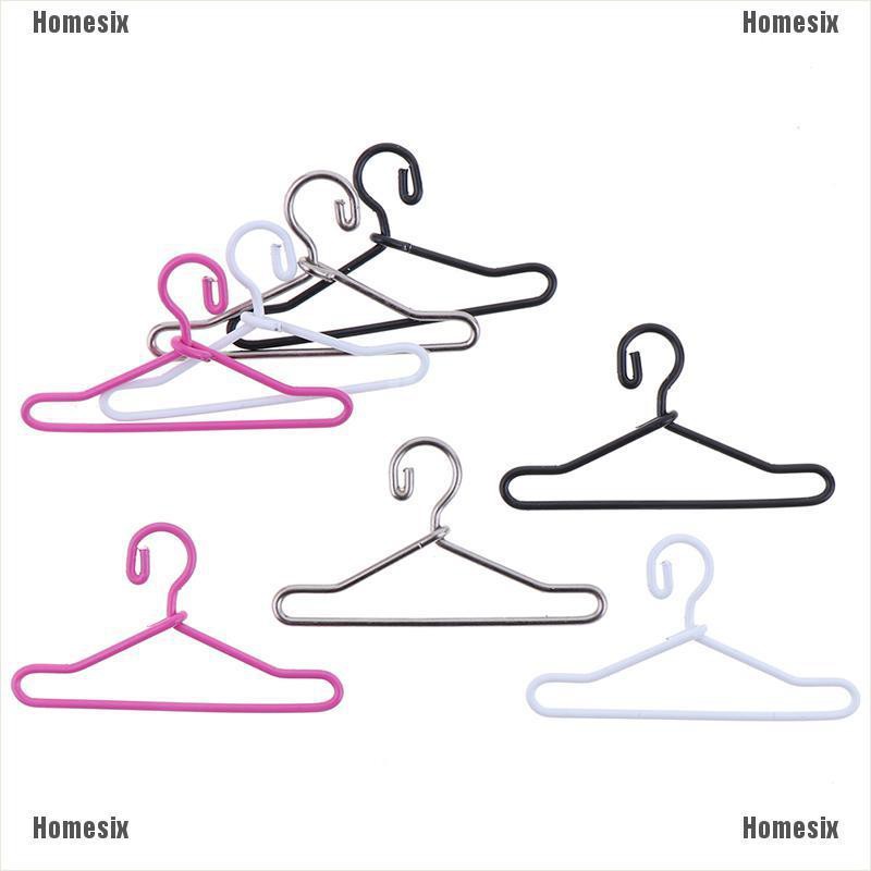 [HoMSI] 10Pcs 1/8 1/12 Dollhouse Miniature Hangers Clothes Doll Wardrobe Accessory SUU