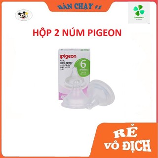 Núm Ti Pigeon Hộp 2 Núm Cổ Rộng Nội Địa Nhật Đủ Size ( S,M,L,LL)