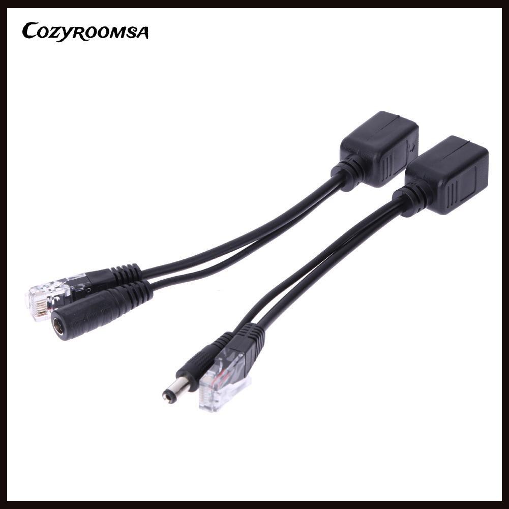 Bộ dây cáp chuyển đổi hai đầu tách nguồn PoE màu đen