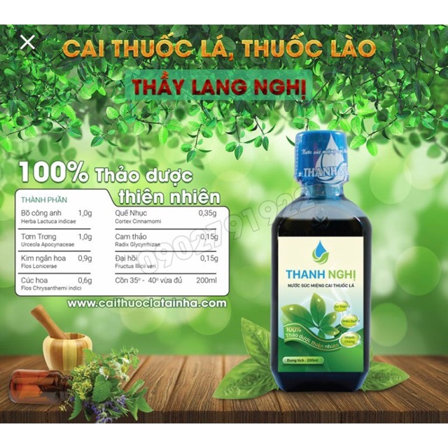 Nước súc miệng cai thuốc lá Thanh Nghị