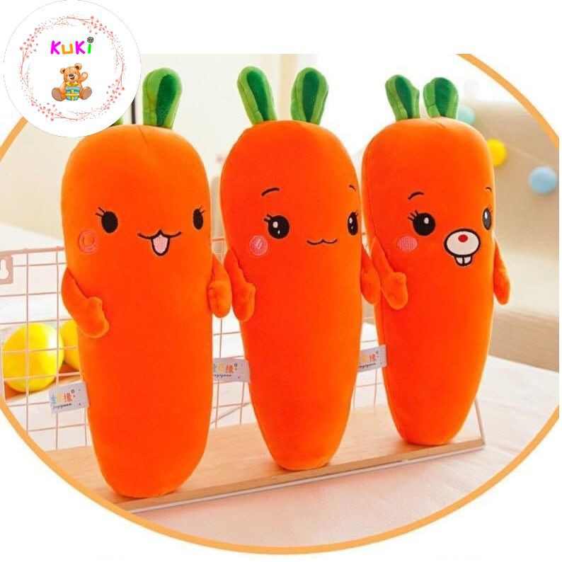 Gấu Bông Củ Cà Rốt Biểu Cảm Đáng Yêu Chất Liệu Cao Cấp Co Dãn 4 Chiều