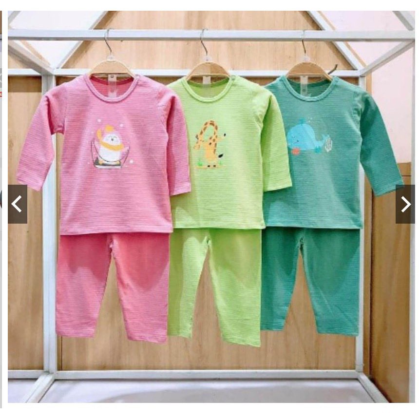 Bộ dài tay cài vai single kẻ ngang Lullaby (Sz 9-24m)