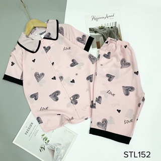 Bộ Pijama đồ ngủ cộc lửng lụa mango cổ tiểu thư