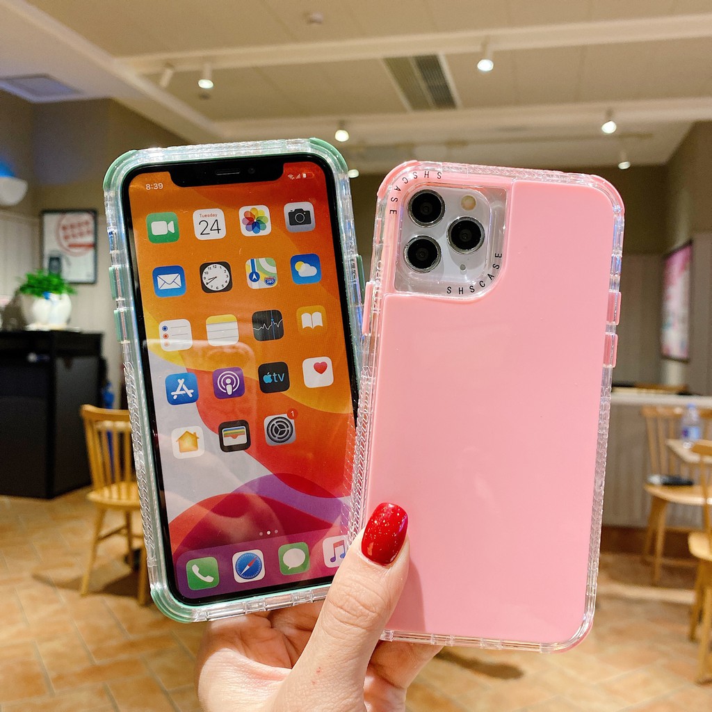 Ốp lưng Nhựa Tpu Chống Giảm Va Đập Màu Trơn Thời Trang Cho Iphone 6 7 8 Plus 11 13 Pro X Xr Xs Max 13 11 12 Pro Max Ốp Điện Thoại iPhone