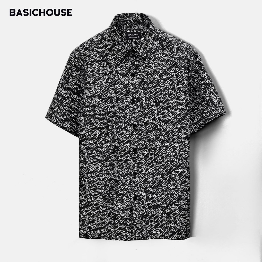 [CHÍNH HÃNG] Áo sơ mi ngắn tay 👘 áo sơ mi cao cấp nam hoạ tiết đơn giản cao cấp phong cách hè | BASICHOUSE