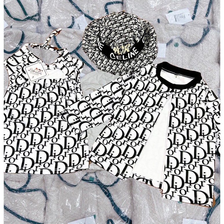 Combo 3 món Đầm + Nón + áo khoác cho bé