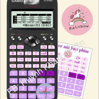 Decal nút dán máy tính casio 580