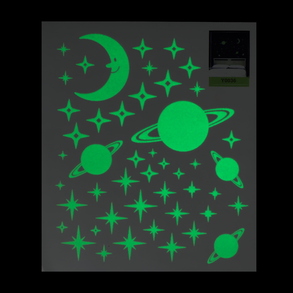 Miếng Dán Tường Dạ Quang Hình Ngôi Sao Hoạt Hình Trang Trí Phòng Ngủ Cho Bé DIY