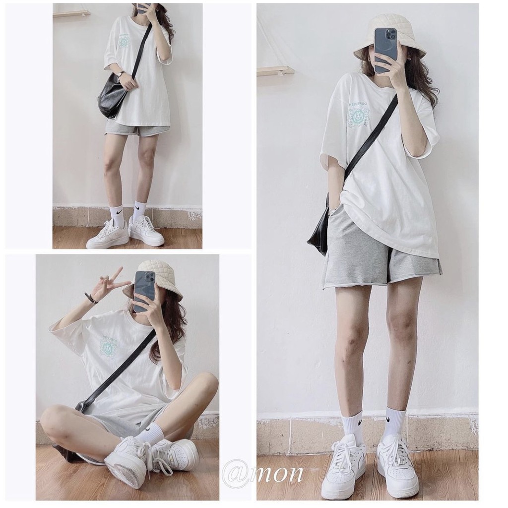 Quần short nữ mặc nhà , quần sooc da cá ống rộng basic cạp chun Queenshop | BigBuy360 - bigbuy360.vn
