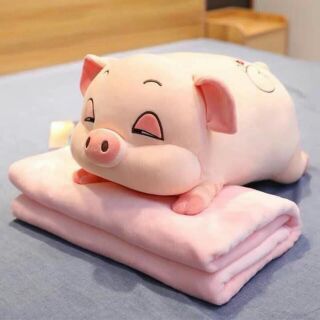 Bộ chăn gối Heo 2 trong 1