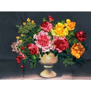 Tranh thêu ruy băng 60x50cm