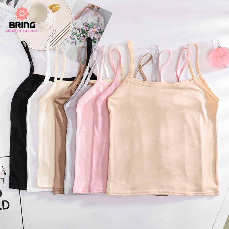 [Mã FAMAYWA giảm 10K đơn 50K] Áo hai dây ôm màu trơn đơn giản cho các bạn gái