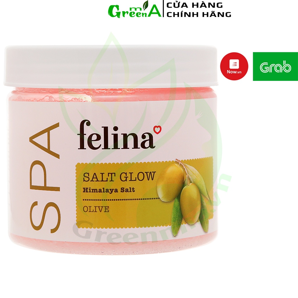 Muối Tắm Tẩy Tế Bào Da Chết Cơ Thể Chiết Xuất Quả Olive Felina Salt Glow Himalaya Olive 500g Làm Sạch Da Mịn Màng