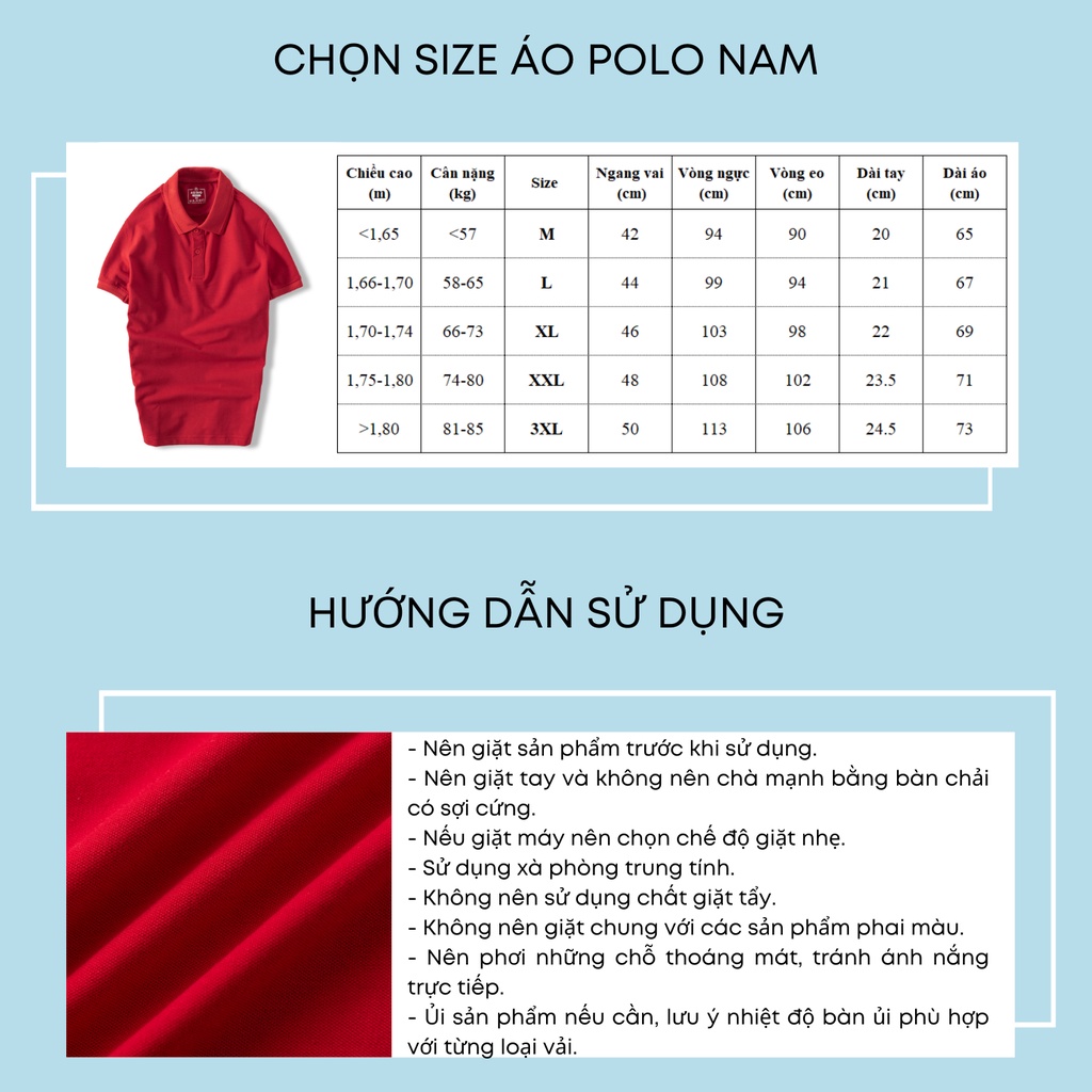 Áo polo nam ADINO màu đỏ phối viền chìm vải cotton co giãn dáng công sở slimfit trẻ trung AP84