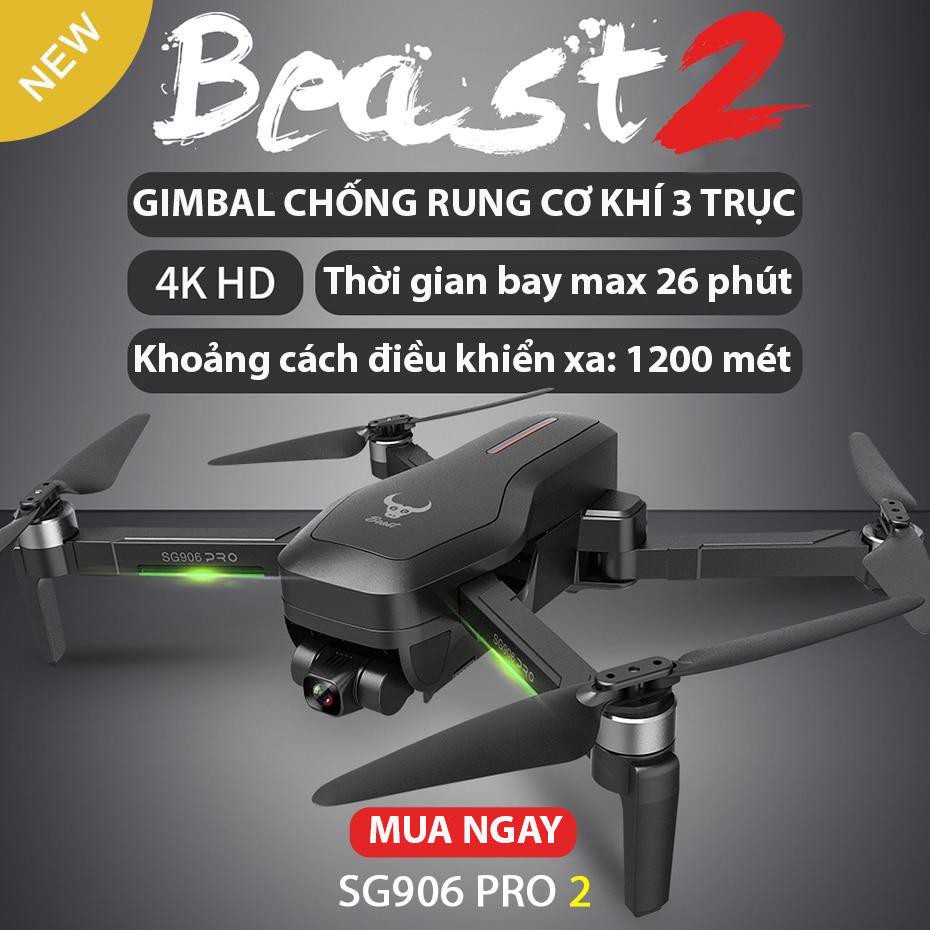 GỒM BALO - Máy bay Flycam ZLRC SG906 Pro 2  Camera 4k, gimbal chống rung 3 trục, GPS Camera Wifi 5G