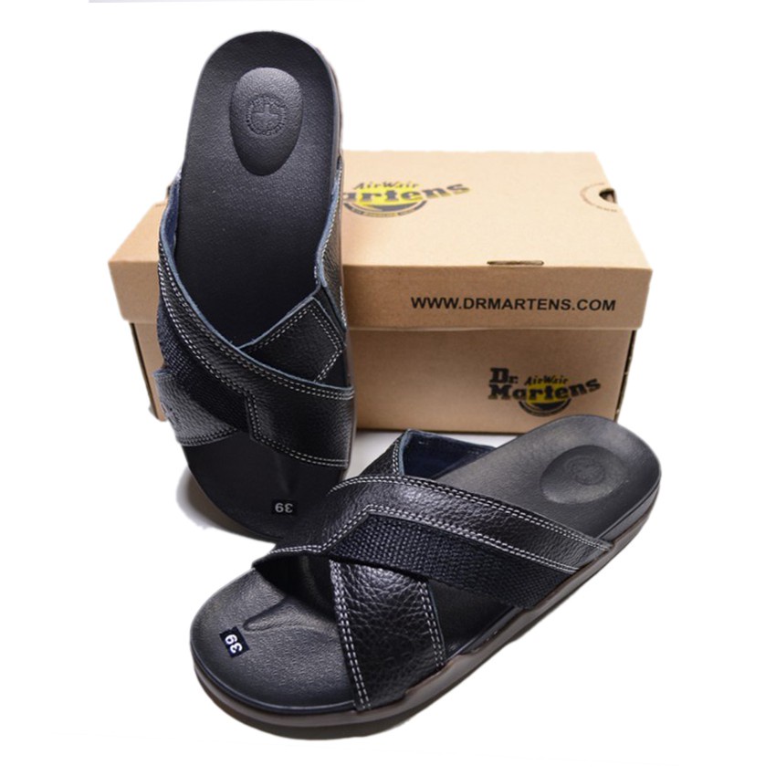 WF Dép Nam Da Bò Cao Cấp Dr.Martens Thailand, Dép Quai Ngang Nam Full Hộp 65Dr4