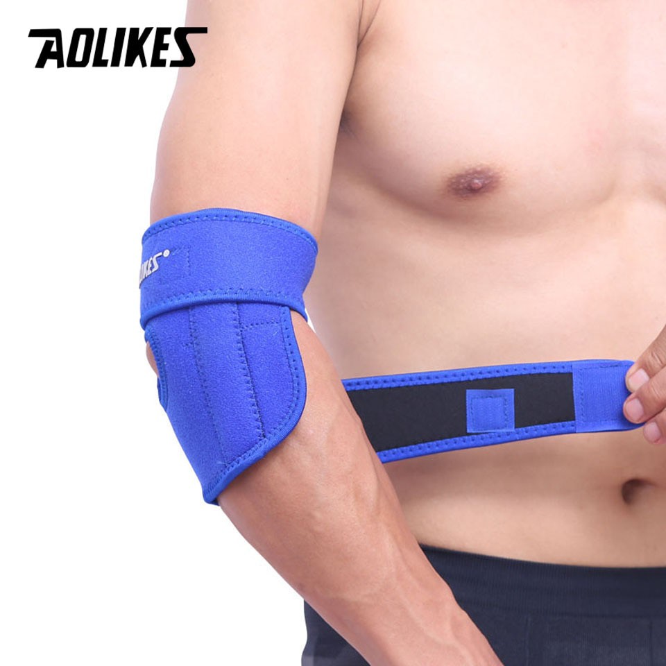 Đai bảo vệ khủy tay AOLIKES A-7946 có thanh thép đàn hồi hỗ trợ khớp spring sport elbow support protector