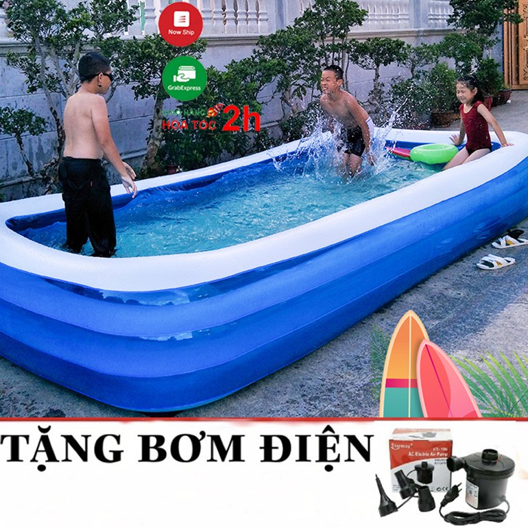 [ÁP MÃ 10K ĐẦU SHOP] Phao Bể Bơi, Bể Bơi CỠ Lớn 250x140x55 cm TRƠN DÀY DẶN