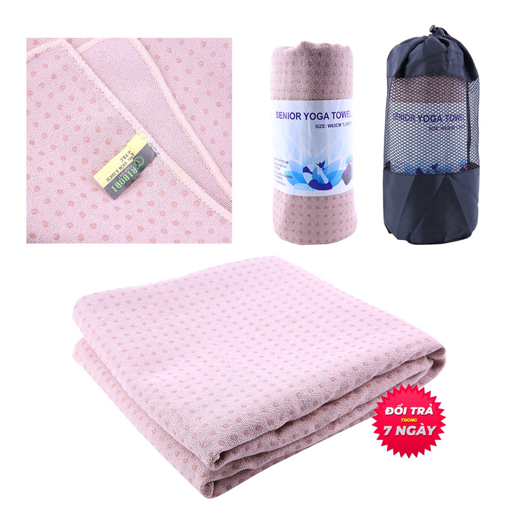 Khăn Trải Thảm Yoga KTT02 Senior Chất Liệu Hạt Cao Su Non Dày Chống Trượt Thấm Mồ Hôi Cao Cấp [Tặng Túi Đựng Khăn] | BigBuy360 - bigbuy360.vn