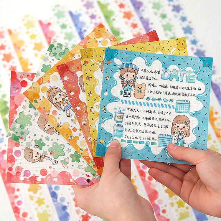Bộ 20 Tờ Băng Keo Họa Tiết Ngôi Sao Kawaii Kẹo