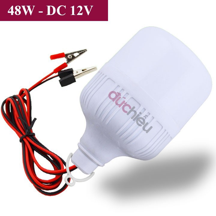 [ BH 12 tháng ] Bóng đèn LED 12v kẹp bình ắc quy 20w 30w 40w 50w - Đức Hiếu Shop