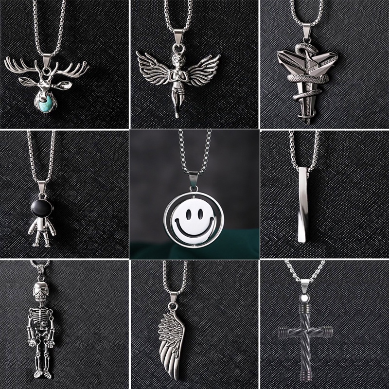 Dây chuyền nam bằng titan không gỉ phong cách hiphop thiết kế mới 2022 nhiều mẫu tùy chọn