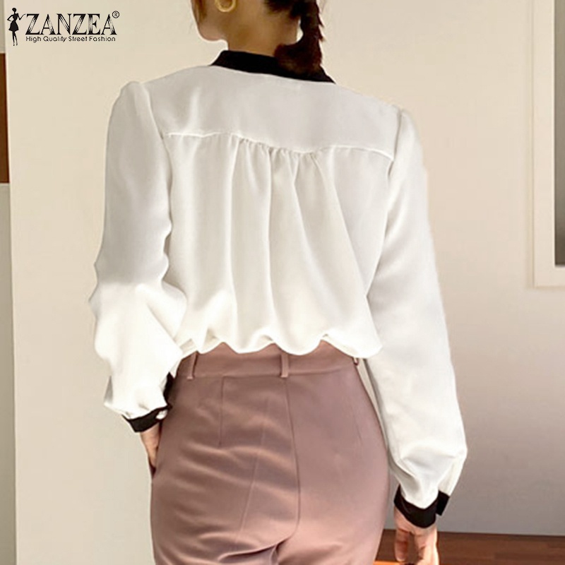 Áo nữ Zanzea tay dài cổ tròn thiết kế thanh lịch thời trang