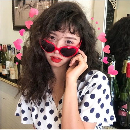 Mắt Kính Hiệu Ứng Đặc Biệt Hình Trái Tim Lâu Trôi Thời Trang