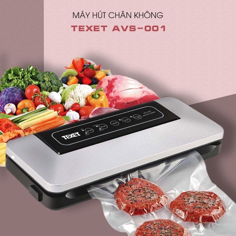 Máy hút chân không bảo quản thực phẩm TEXET VFS-001 cao cấp hút khô hút ướt đóng gói