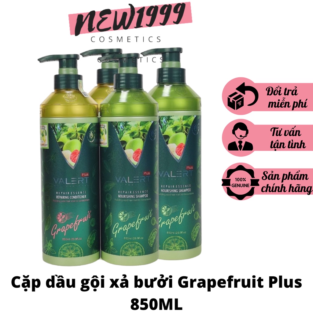 Cặp dầu gội xả bưởi Grapefruit Plus 850ml giúp tóc chắc khỏe mềm mượt và phục hồi hư tổn