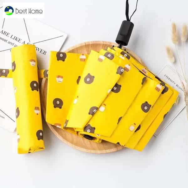 Ô dù gấu Brown gấp gọn chống tia uv - Giao màu ngẫu nhiên Ms-17