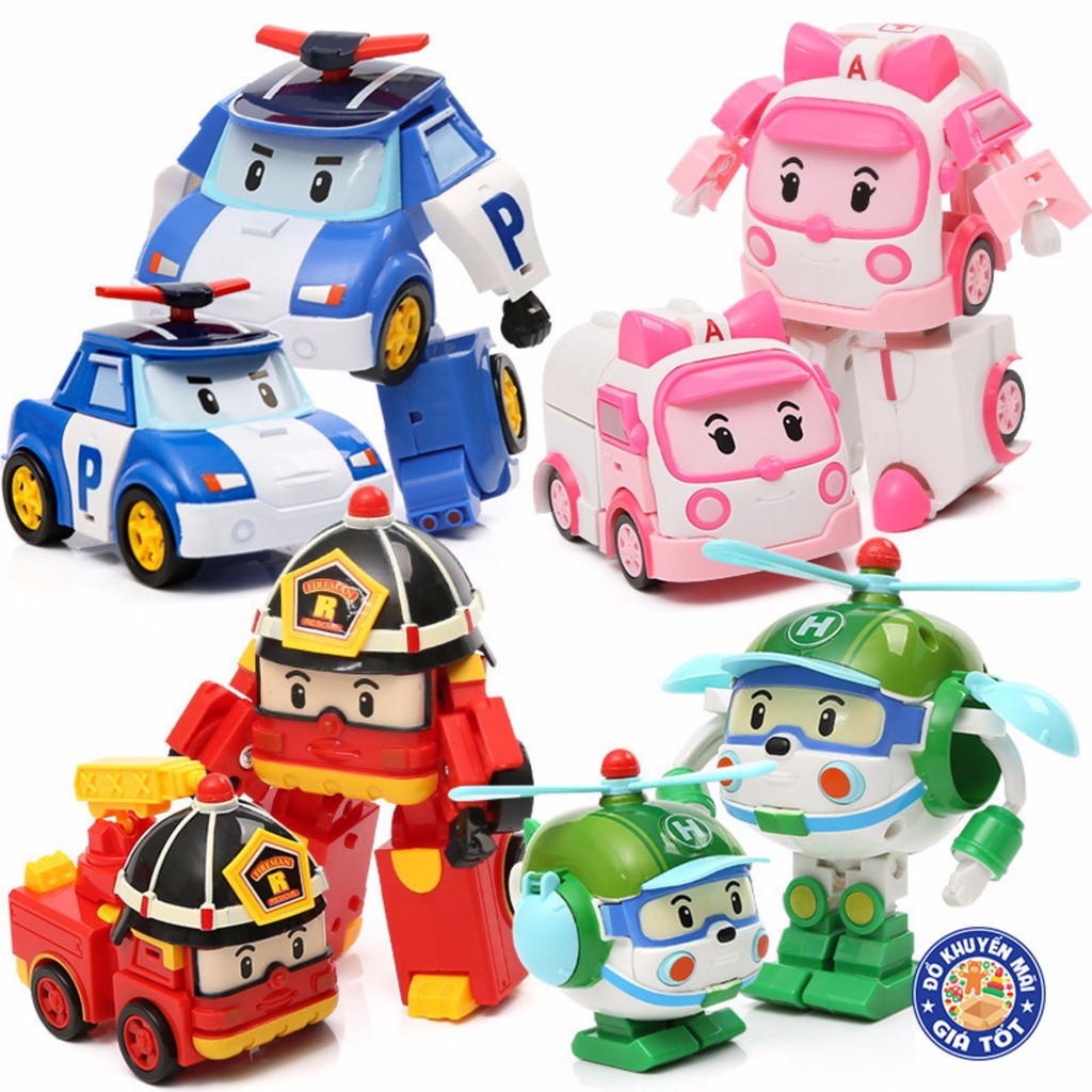 Poli ❤️ Robocar Poli ❤️ Hộp Đồ Chơi Robocar Poli Robot Biến Hình Siêu Xe Robot Cao Cấp Dành Cho Bé