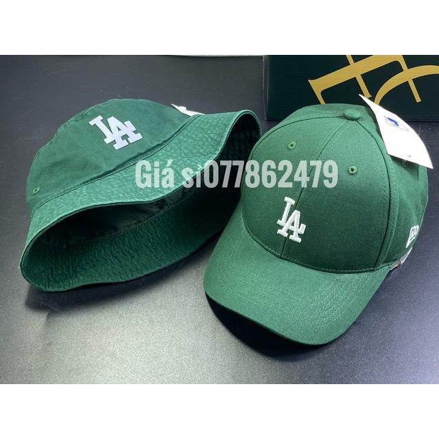 (hình thật) - combo mũ xanh lá 1 set 2 nón vành + kết lưỡi trai - mũ L:A xanh lá Hot nhất hiện nay