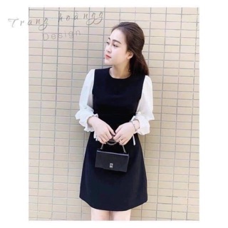 Đầm tiểu thư tay thắt nơ siêu xinh