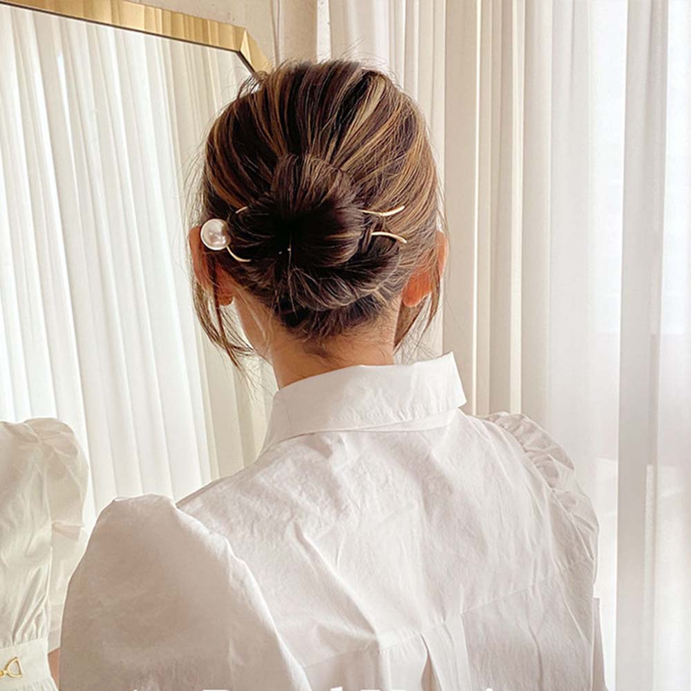 Trâm Cài Tóc Hình Chữ U Đính Ngọc Trai Giả Thời Trang Cho Nữ