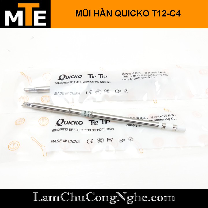 Mũi hàn T12 móng ngựa, TIP hàn Quicko T12-C4 75W sử dụng cho trạm hàn T12