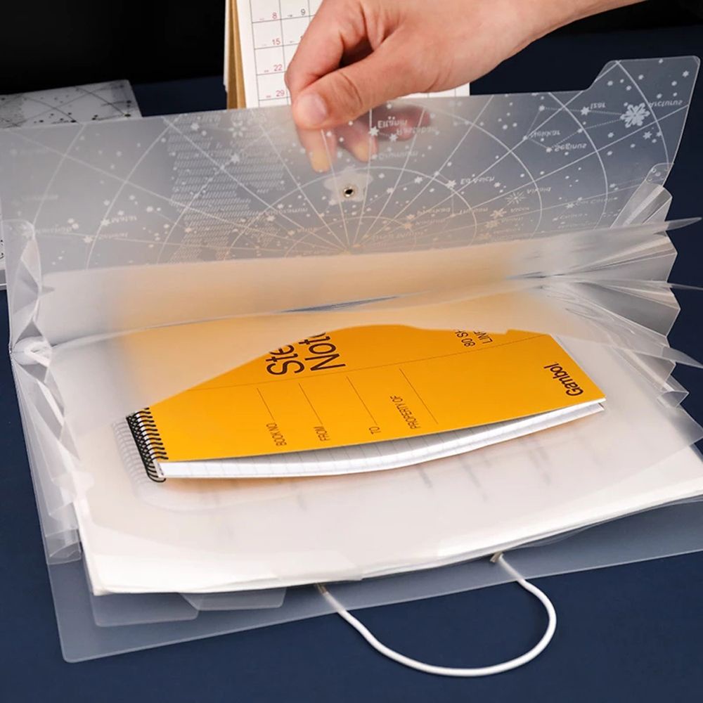 Túi đựng tài liệu khổ A4 5/8/12 ngăn bằng PP trong suốt chống thấm nước