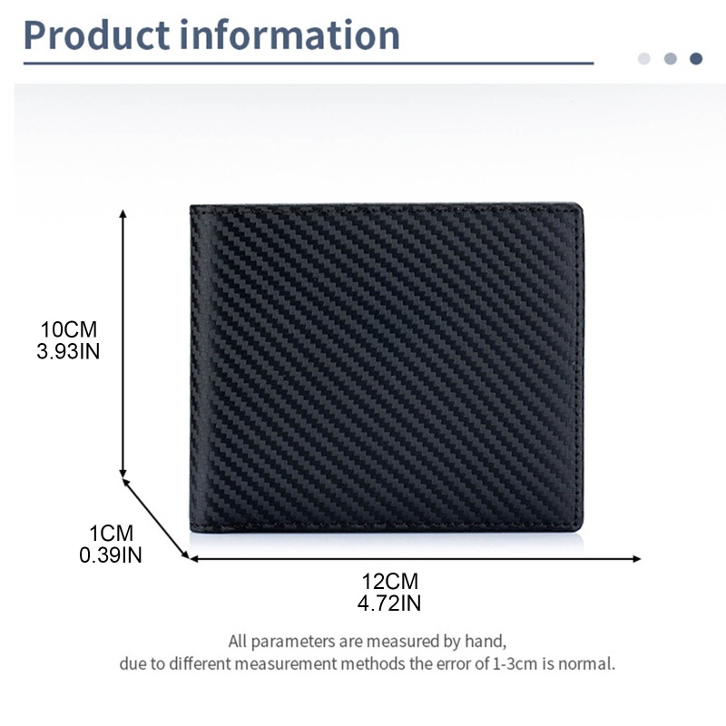 Ví Ngắn Bằng Da PU Họa Tiết Sợi Carbon Phong Cách Cổ Điển Cho Nam Giá Đỡ