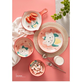 Set chảo và khay sứ 💖 Săn hàng💖 decor bàn ăn, trang trí món ăn hoạ tiết nổi 3D